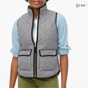 J Crew Women's Houndstooth Puffer Vest